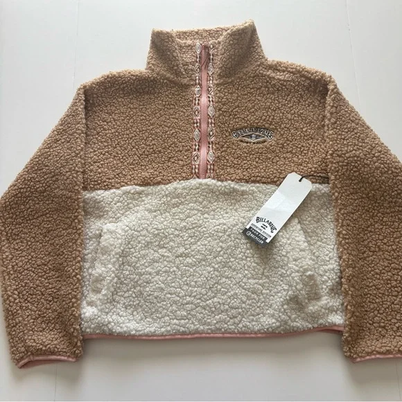Women’s Billabong Horizon Color Block Half-Zip Fleece Pullover Sweatshirt Medium - Picture 1 of 8